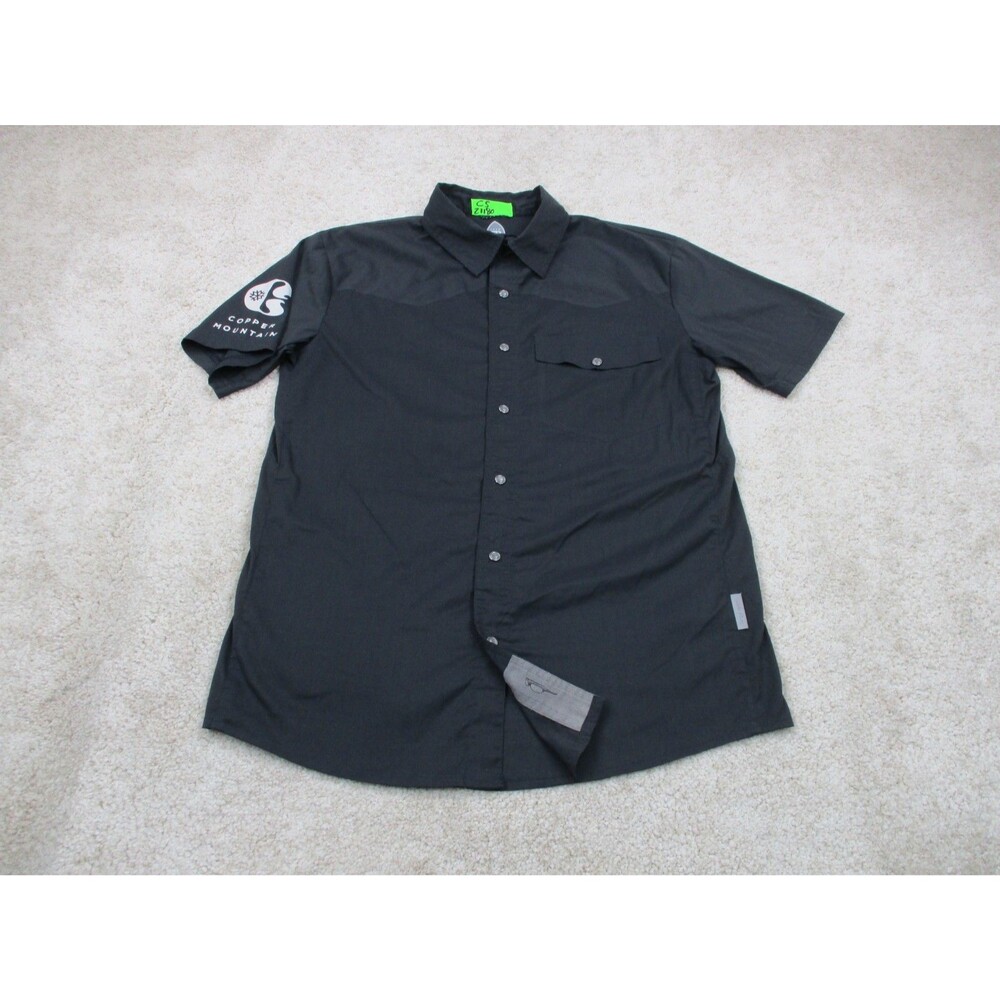 Club Ride Shirt Men Small Black Short Sleeve Snap Up Vented Performance Cycling